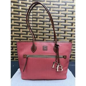 PEACH Dooney & Bourke Pebble Grain Leather Tote Bag